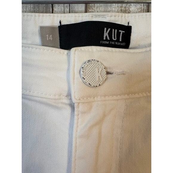 KUT FROM THE KLOTH White Amy Crop Straight Leg Jeans Size 14 - Picture 4 of 9